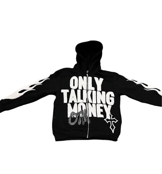 OnlyTalkingMoney V3 Black & White Flame Jacket