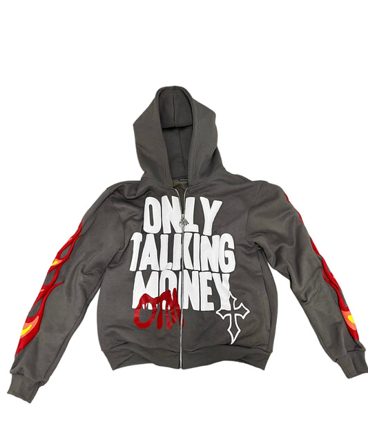 OnlyTalkingMoney Grey V3 Flame Jacket